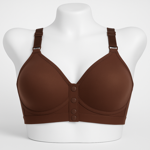 Soft Front Open Bra Deep-Brown Bra