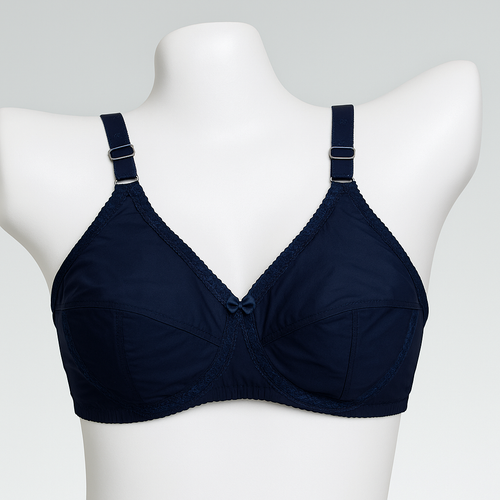 Pack of 4 - Elegant Velvet Navy Non-Wired Cotton Comfort Bra
