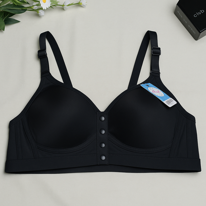 Elegant Front Open Bra Black