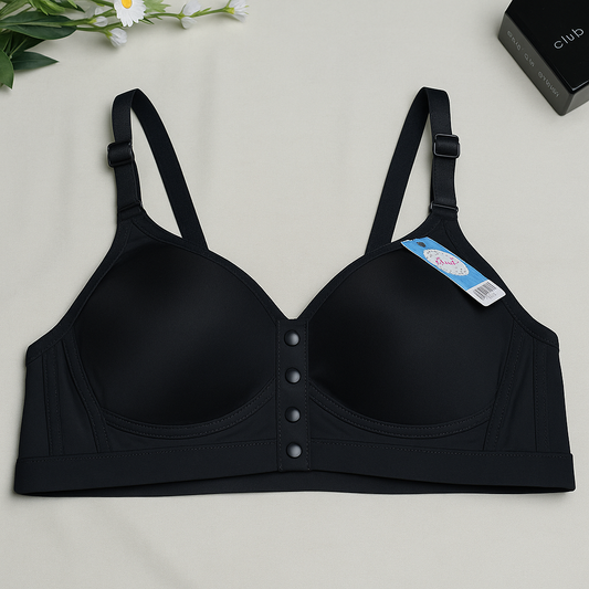 Elegant Front Open Bra Black