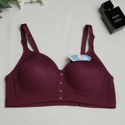 Blossom Soft Front Open Bra Deep Red