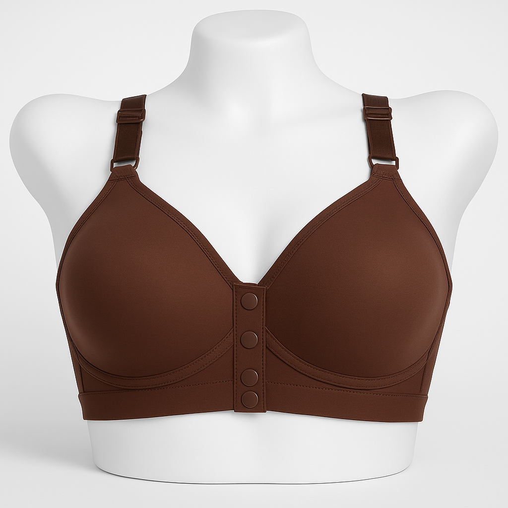 Soft Front Open Bra Deep-Brown Bra