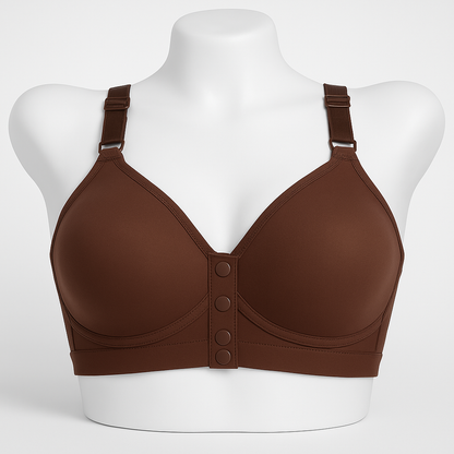 Soft Front Open Bra Deep-Brown Bra