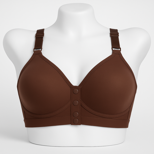 Soft Front Open Bra Deep-Brown Bra