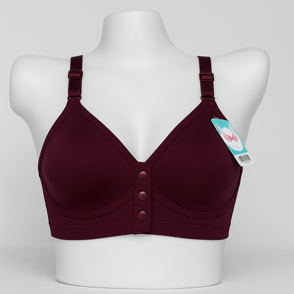 Blossom Soft Front Open Bra Deep Red